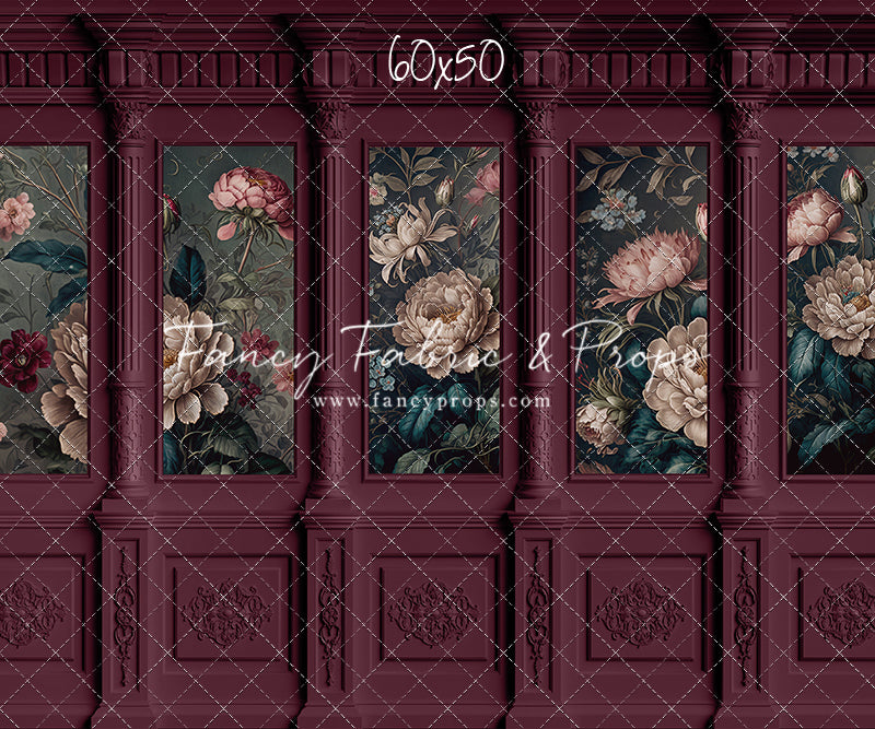 Moody Magenta Wainscoting Wall - With Sweep Option