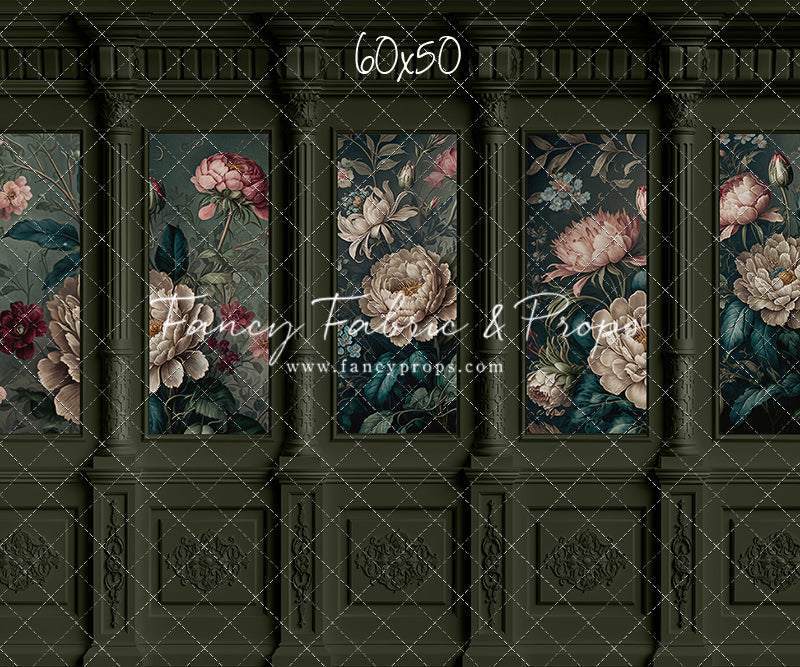 Moody Olive Wainscoting Wall - With Sweep Option