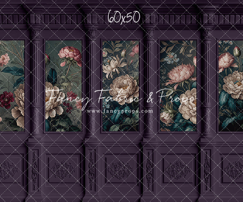 Moody Plum Wainscoting Wall - With Sweep Option