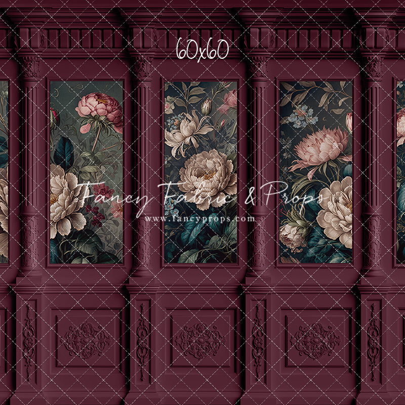 Moody Magenta Wainscoting Wall - With Sweep Option