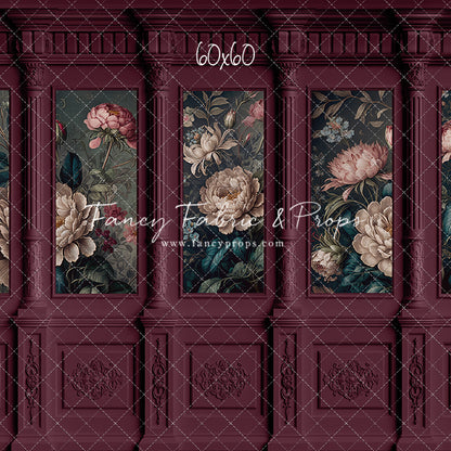 Moody Magenta Wainscoting Wall - With Sweep Option