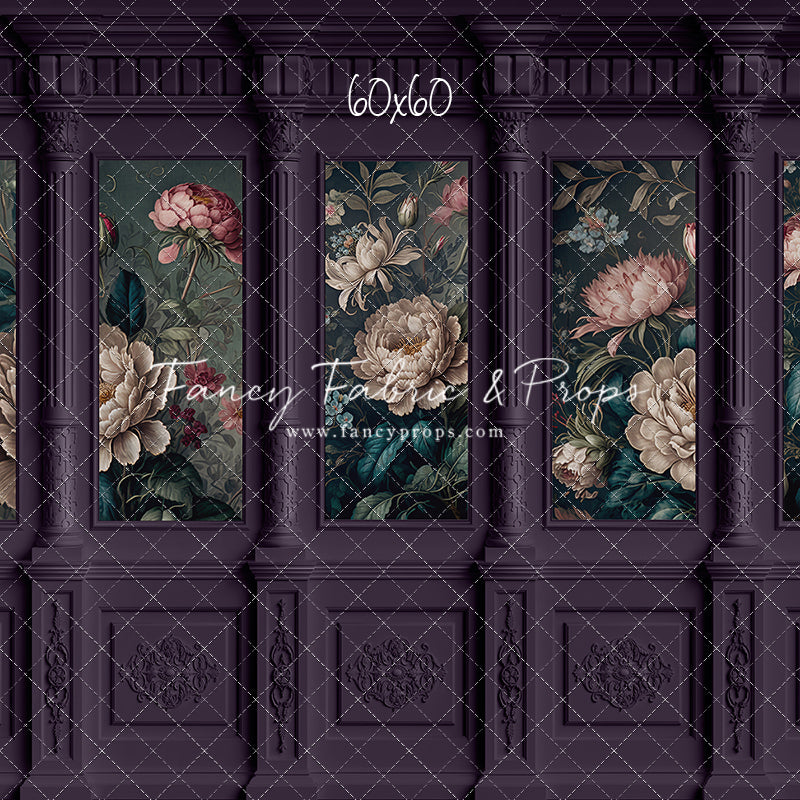 Moody Plum Wainscoting Wall - With Sweep Option