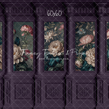 Moody Plum Wainscoting Wall - With Sweep Option