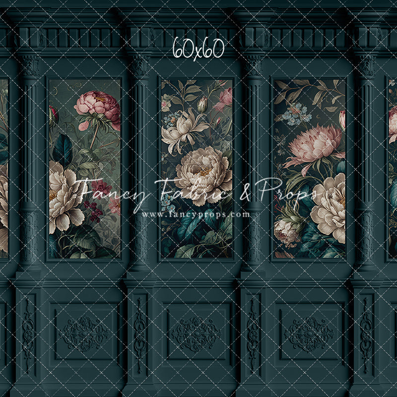 Moody Teal Wainscoting Wall - With Sweep Option