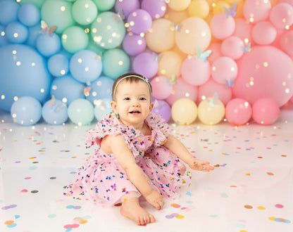 Pastel Rainbow Balloon Wall
