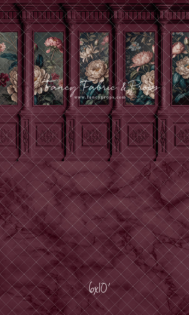 Moody Magenta Wainscoting Wall - With Sweep Option