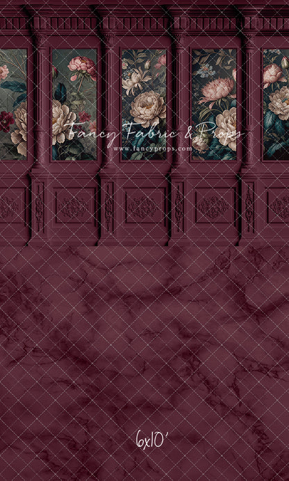 Moody Magenta Wainscoting Wall - With Sweep Option