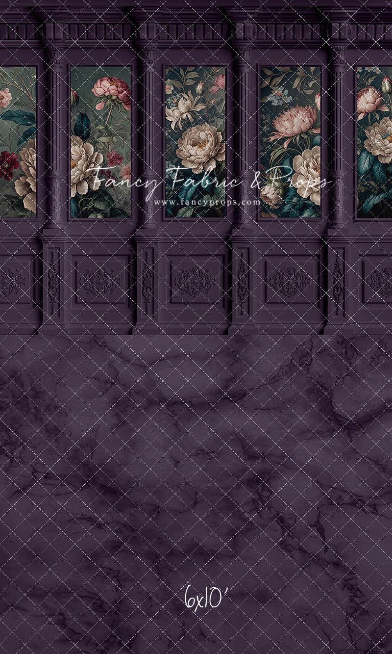 Moody Plum Wainscoting Wall - With Sweep Option