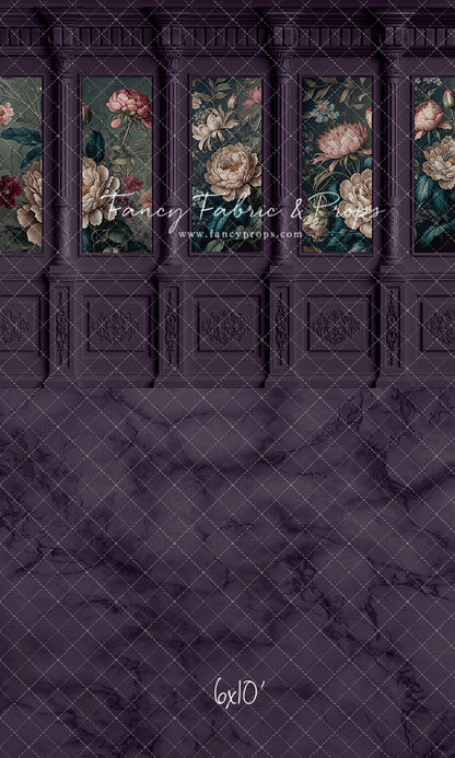 Moody Plum Wainscoting Wall - With Sweep Option