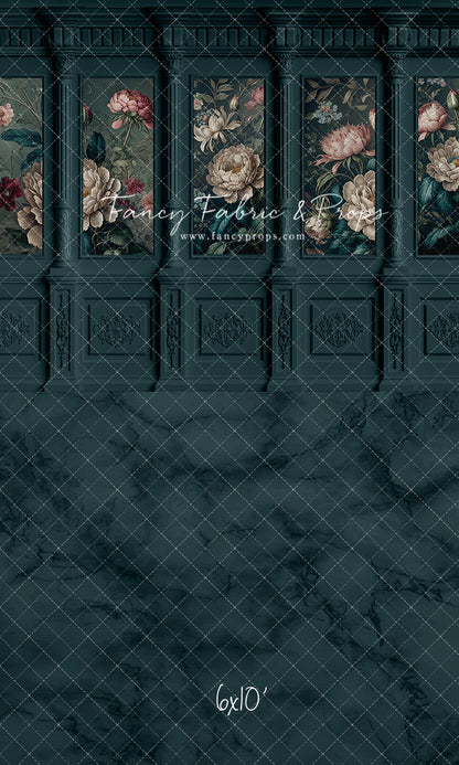 Moody Teal Wainscoting Wall - With Sweep Option