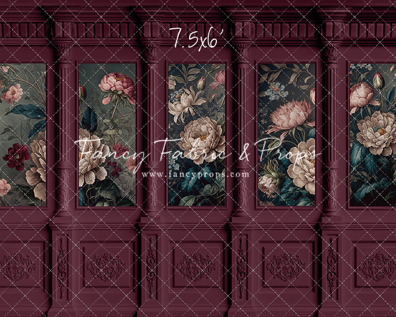 Moody Magenta Wainscoting Wall - With Sweep Option