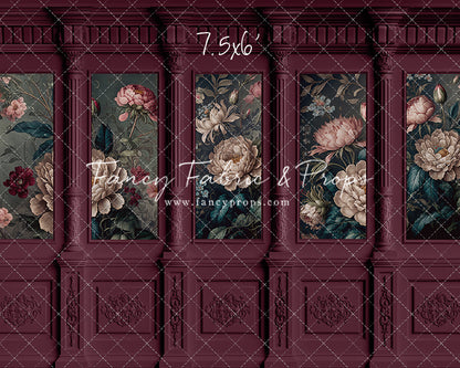 Moody Magenta Wainscoting Wall - With Sweep Option