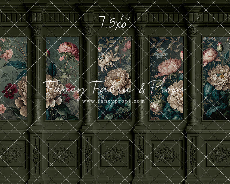 Moody Olive Wainscoting Wall - With Sweep Option