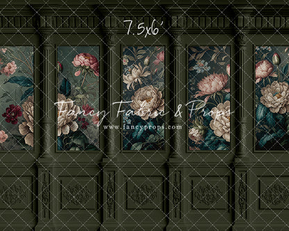 Moody Olive Wainscoting Wall - With Sweep Option