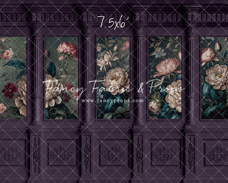 Moody Plum Wainscoting Wall - With Sweep Option