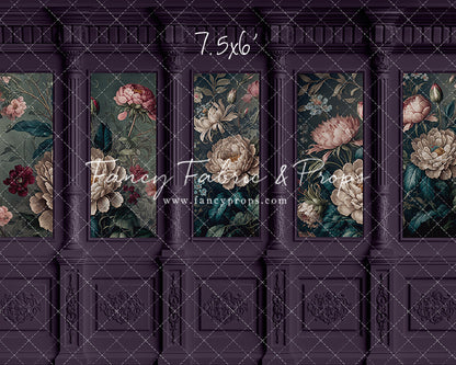 Moody Plum Wainscoting Wall - With Sweep Option