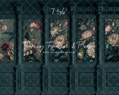 Moody Teal Wainscoting Wall - With Sweep Option