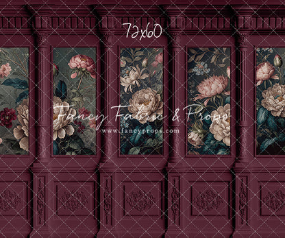 Moody Magenta Wainscoting Wall - With Sweep Option