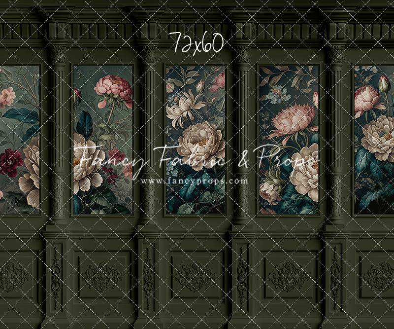 Moody Olive Wainscoting Wall - With Sweep Option