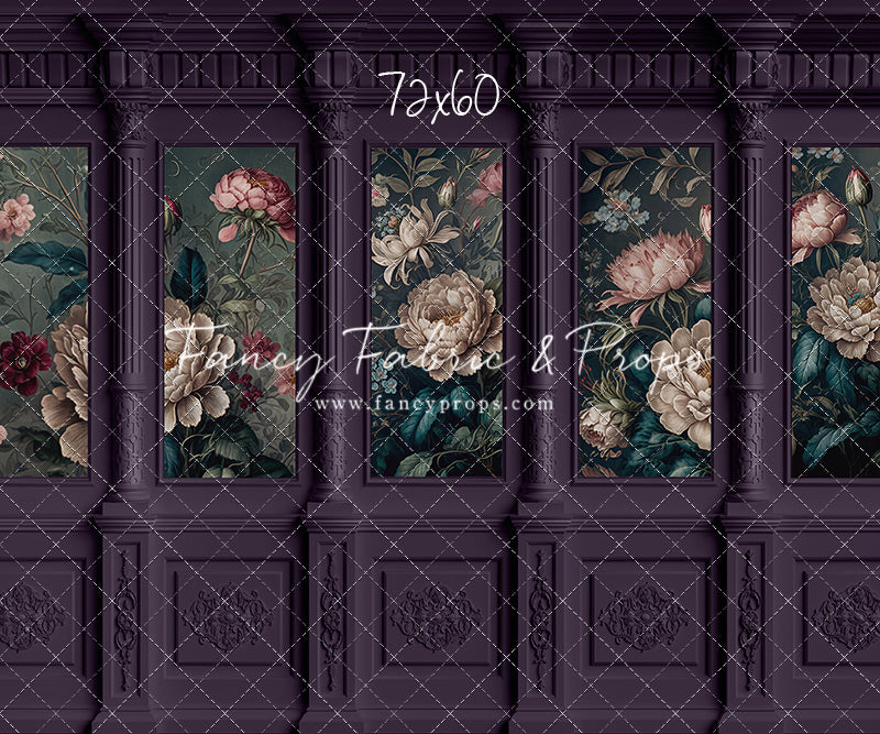 Moody Plum Wainscoting Wall - With Sweep Option