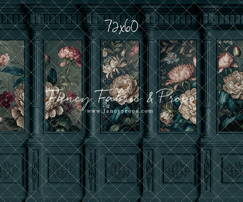 Moody Teal Wainscoting Wall - With Sweep Option