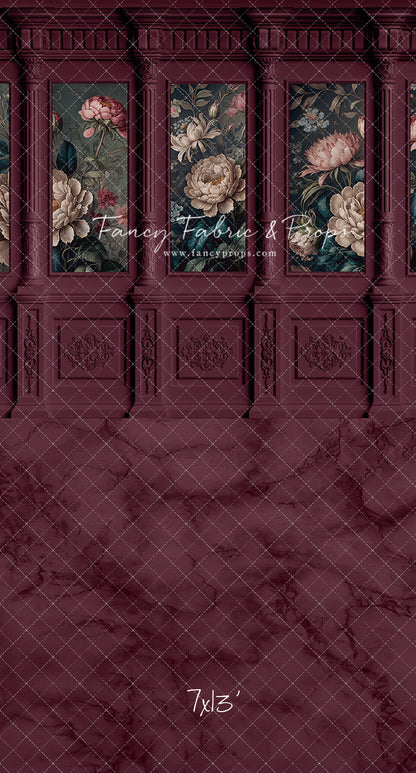 Moody Magenta Wainscoting Wall - With Sweep Option