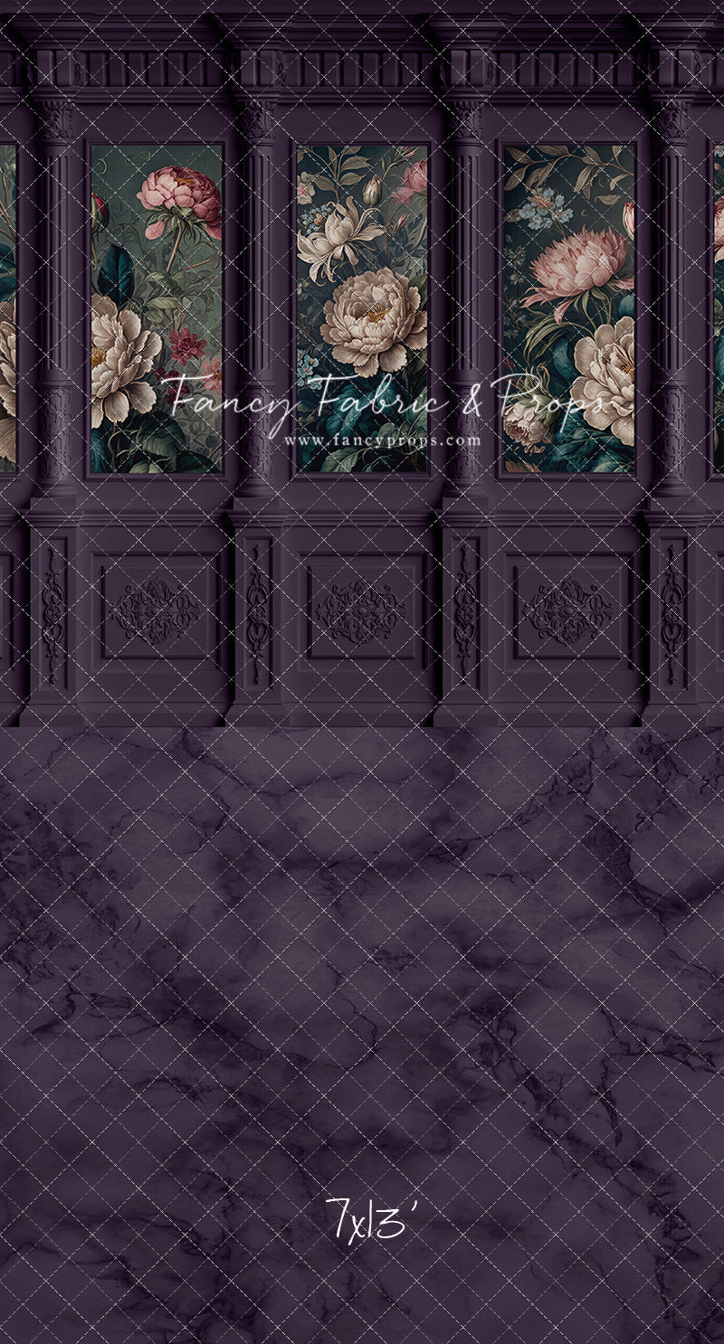 Moody Plum Wainscoting Wall - With Sweep Option