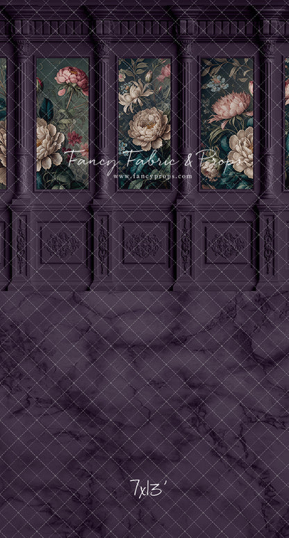 Moody Plum Wainscoting Wall - With Sweep Option