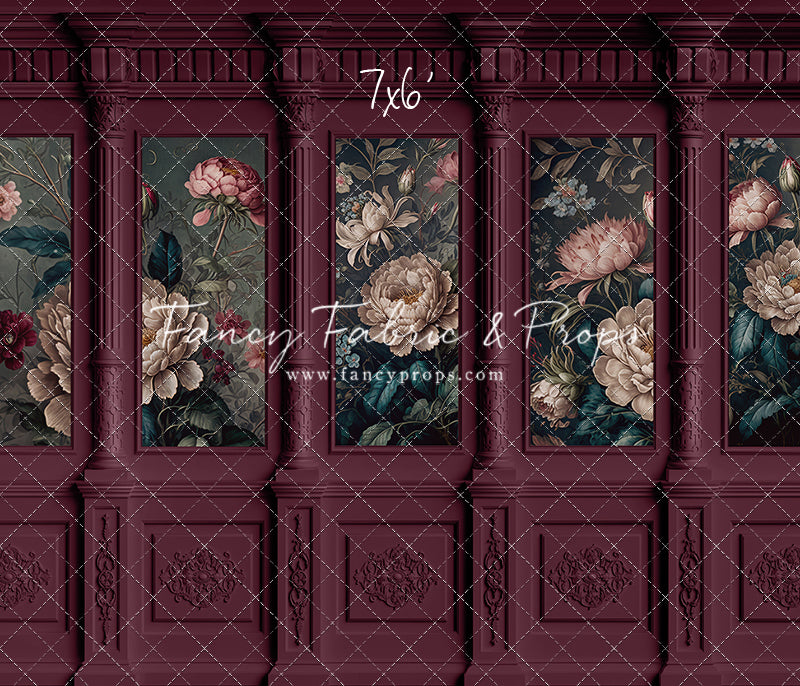 Moody Magenta Wainscoting Wall - With Sweep Option