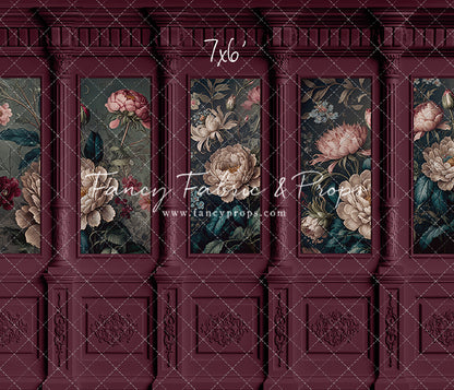 Moody Magenta Wainscoting Wall - With Sweep Option