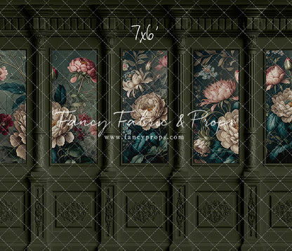 Moody Olive Wainscoting Wall - With Sweep Option