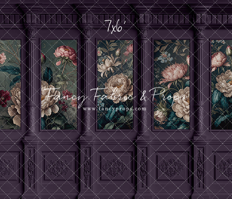 Moody Plum Wainscoting Wall - With Sweep Option