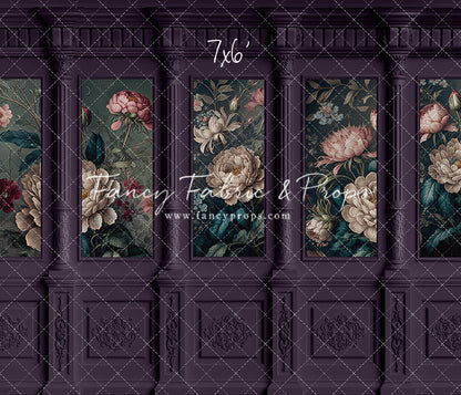 Moody Plum Wainscoting Wall - With Sweep Option