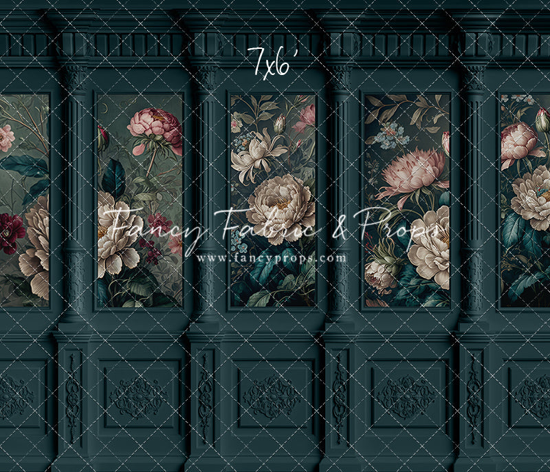 Moody Teal Wainscoting Wall - With Sweep Option