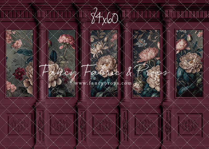 Moody Magenta Wainscoting Wall - With Sweep Option