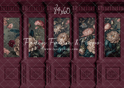 Moody Magenta Wainscoting Wall - With Sweep Option