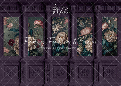 Moody Plum Wainscoting Wall - With Sweep Option