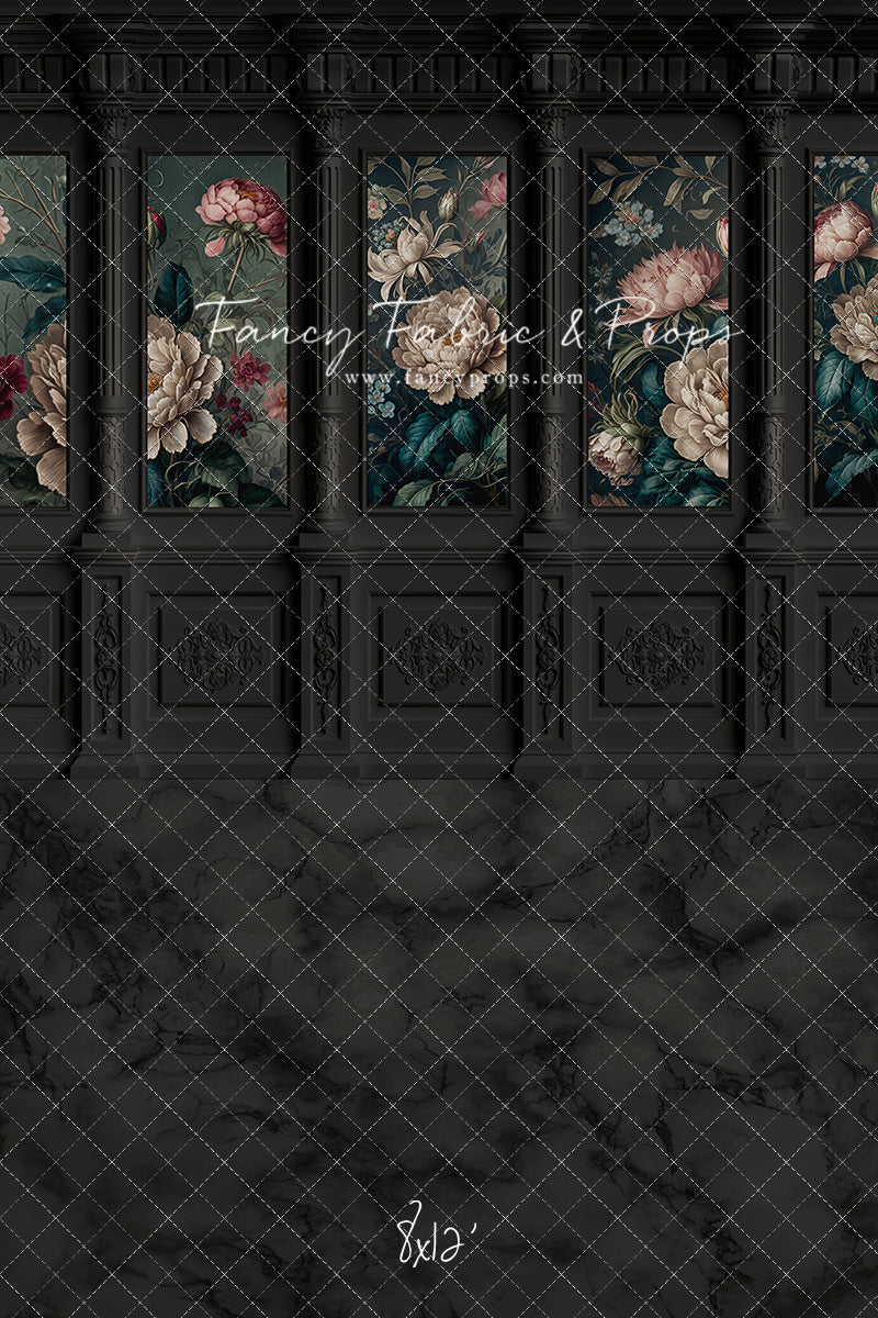 Moody Ebony Wainscoting Wall - With Sweep Option