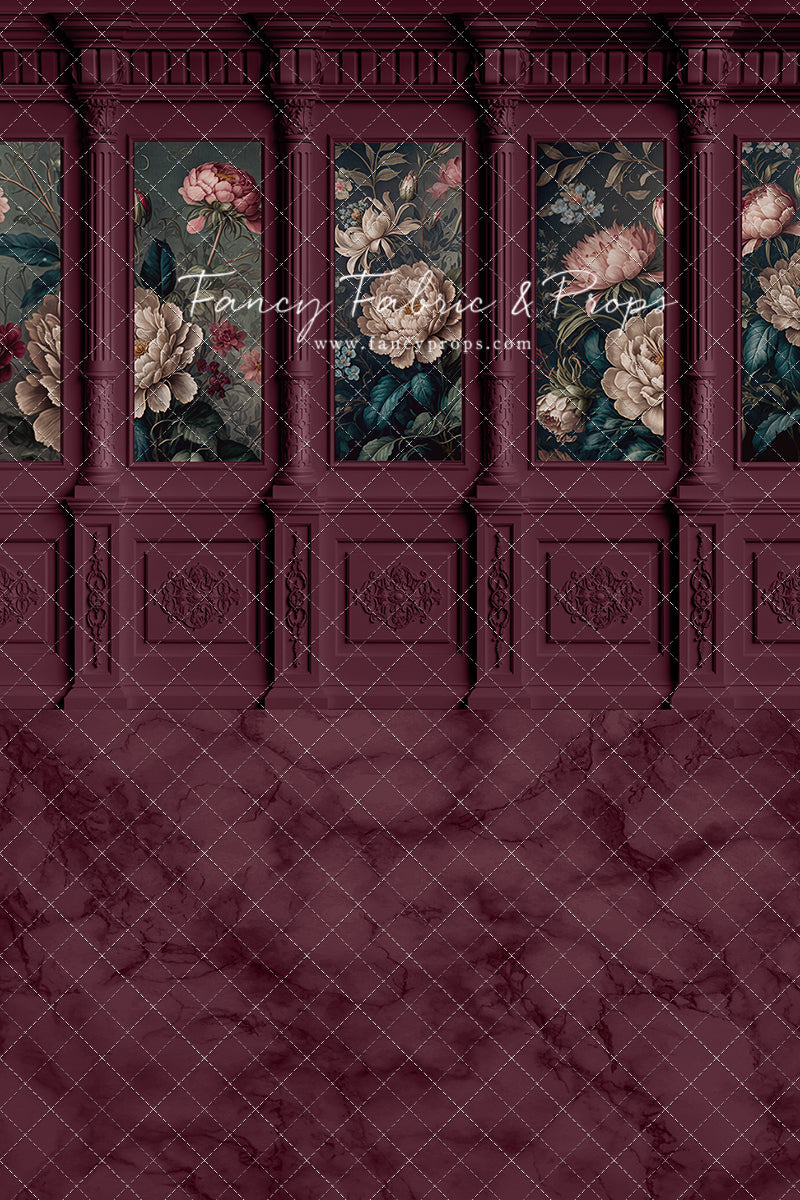 Moody Magenta Wainscoting Wall - With Sweep Option