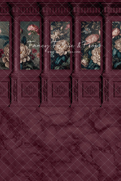 Moody Magenta Wainscoting Wall - With Sweep Option