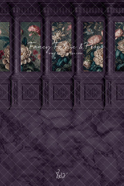 Moody Plum Wainscoting Wall - With Sweep Option