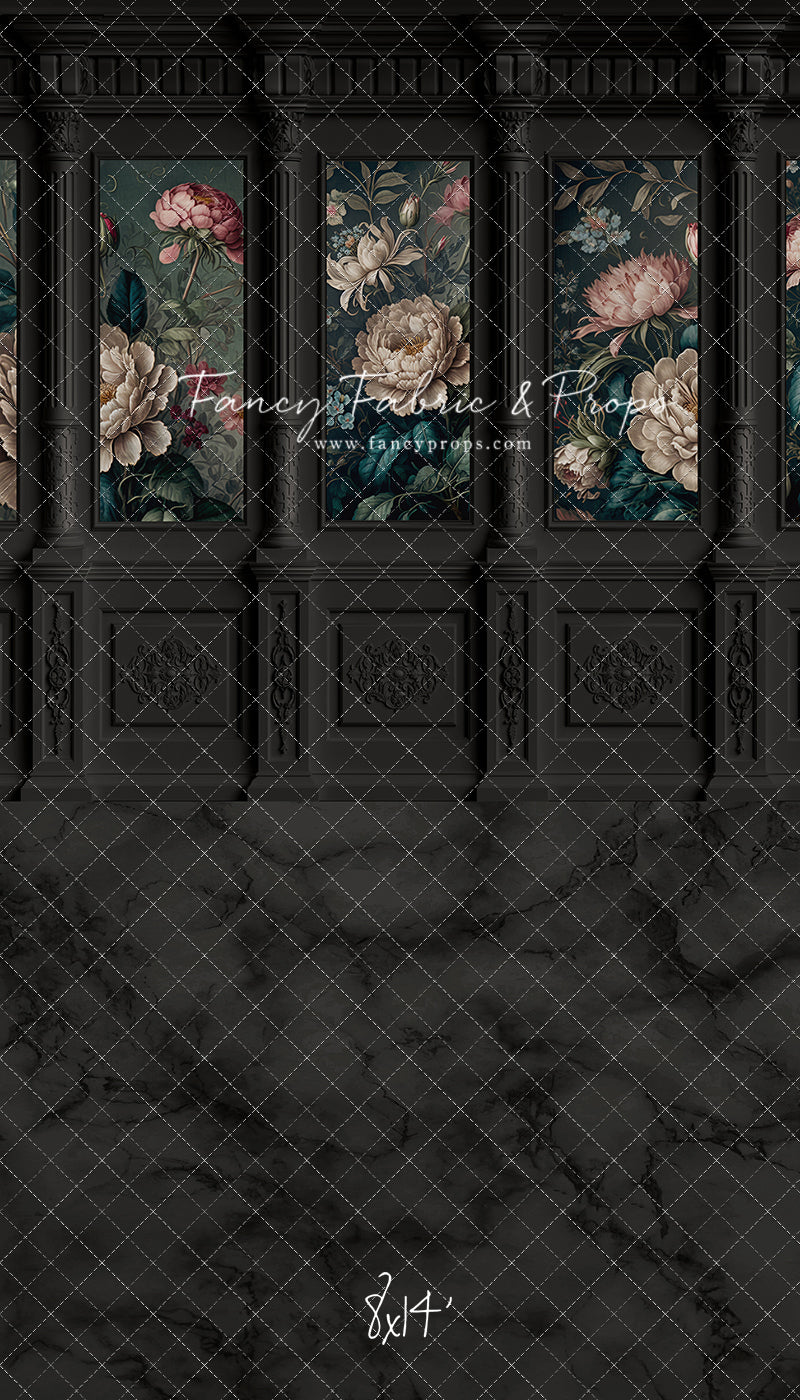 Moody Ebony Wainscoting Wall - With Sweep Option