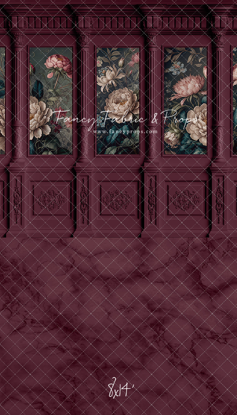 Moody Magenta Wainscoting Wall - With Sweep Option