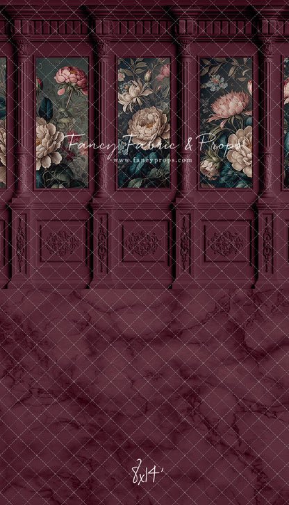 Moody Magenta Wainscoting Wall - With Sweep Option