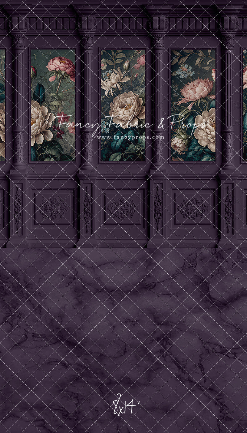 Moody Plum Wainscoting Wall - With Sweep Option