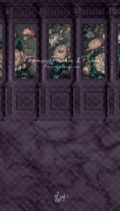 Moody Plum Wainscoting Wall - With Sweep Option