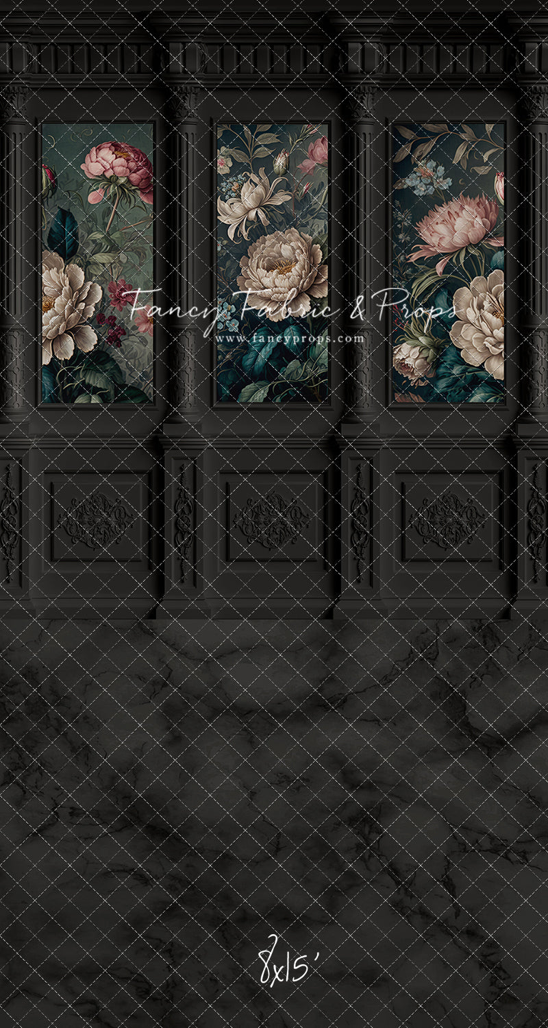 Moody Ebony Wainscoting Wall - With Sweep Option