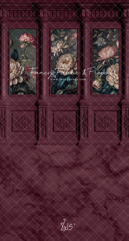 Moody Magenta Wainscoting Wall - With Sweep Option