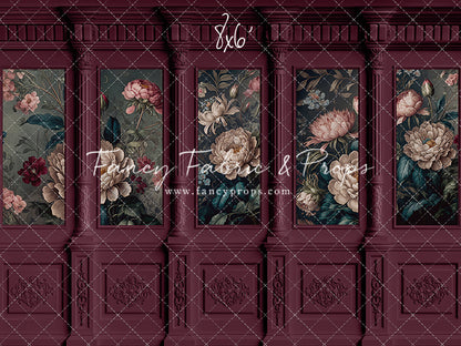 Moody Magenta Wainscoting Wall - With Sweep Option