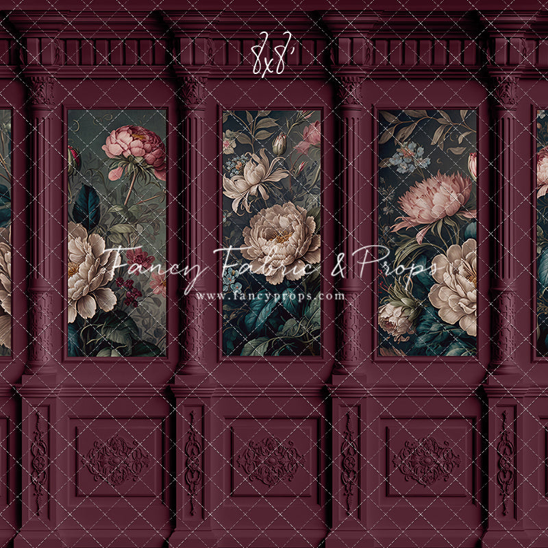 Moody Magenta Wainscoting Wall - With Sweep Option